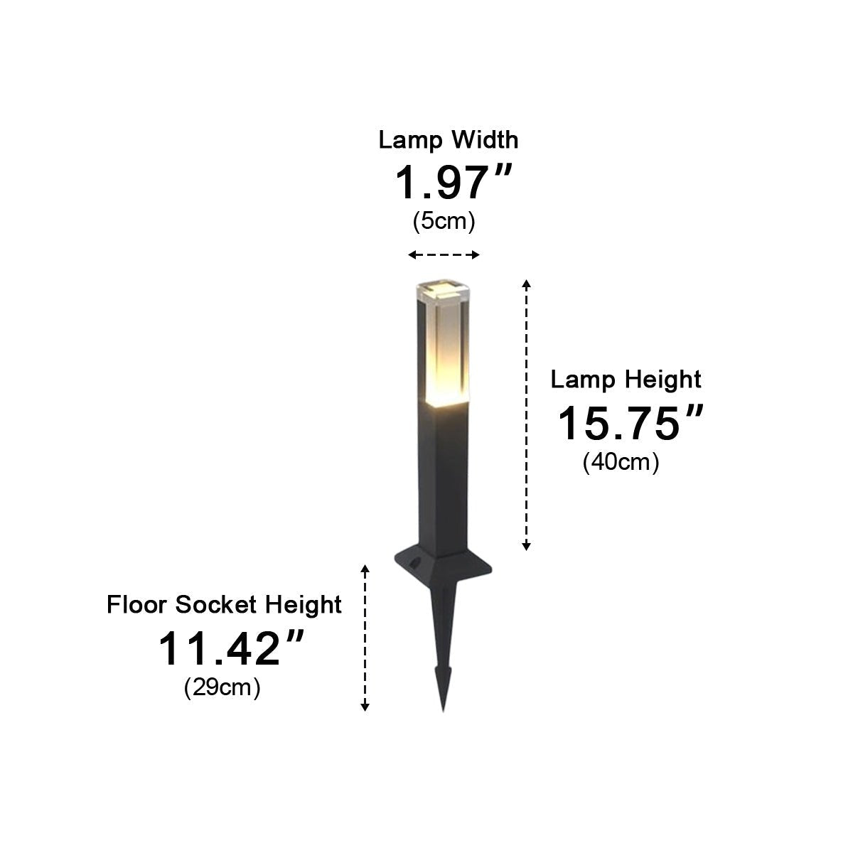 Square Column Modern LED Outdoor Pathway Lights - Flyachilles