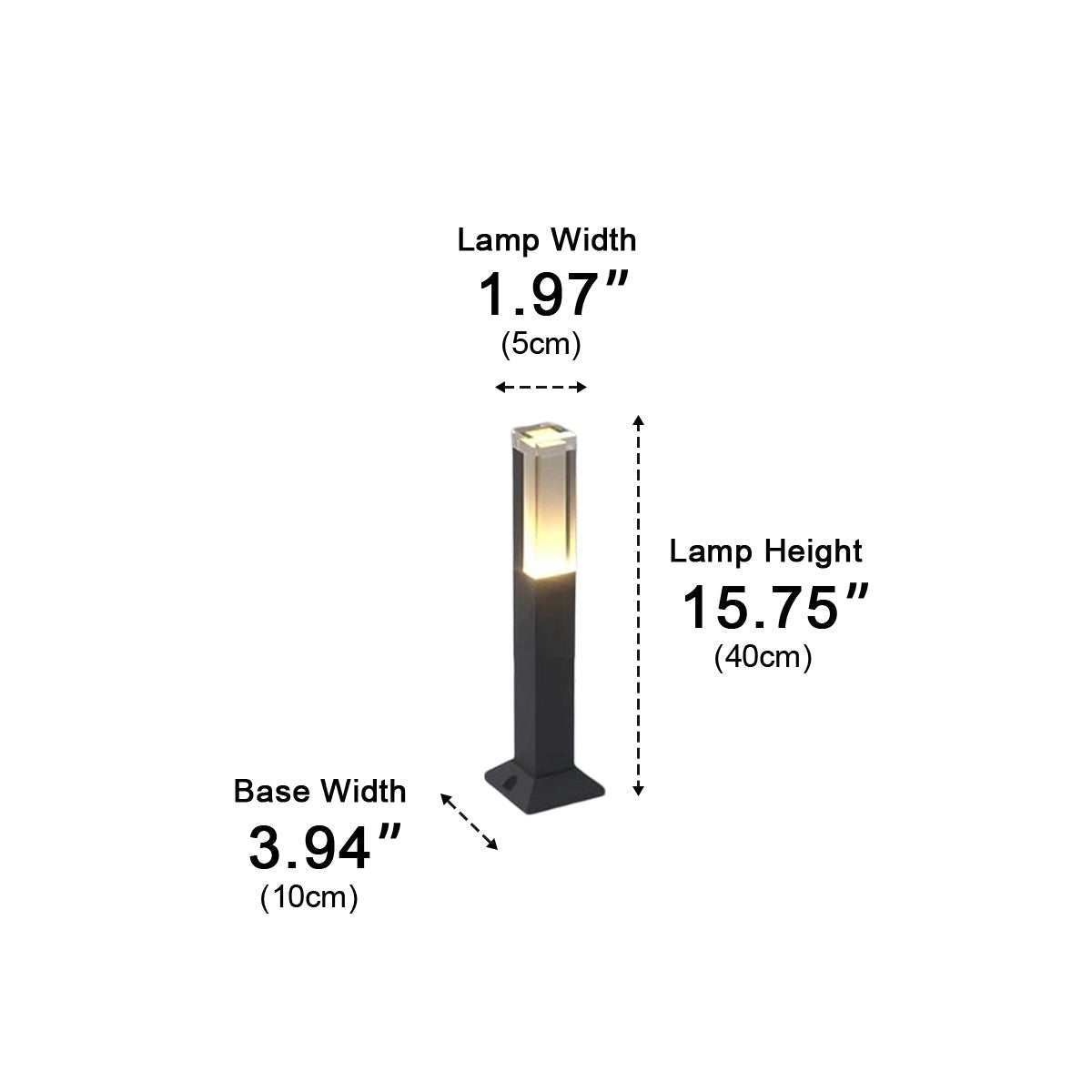 Square Column Modern LED Outdoor Pathway Lights - Flyachilles