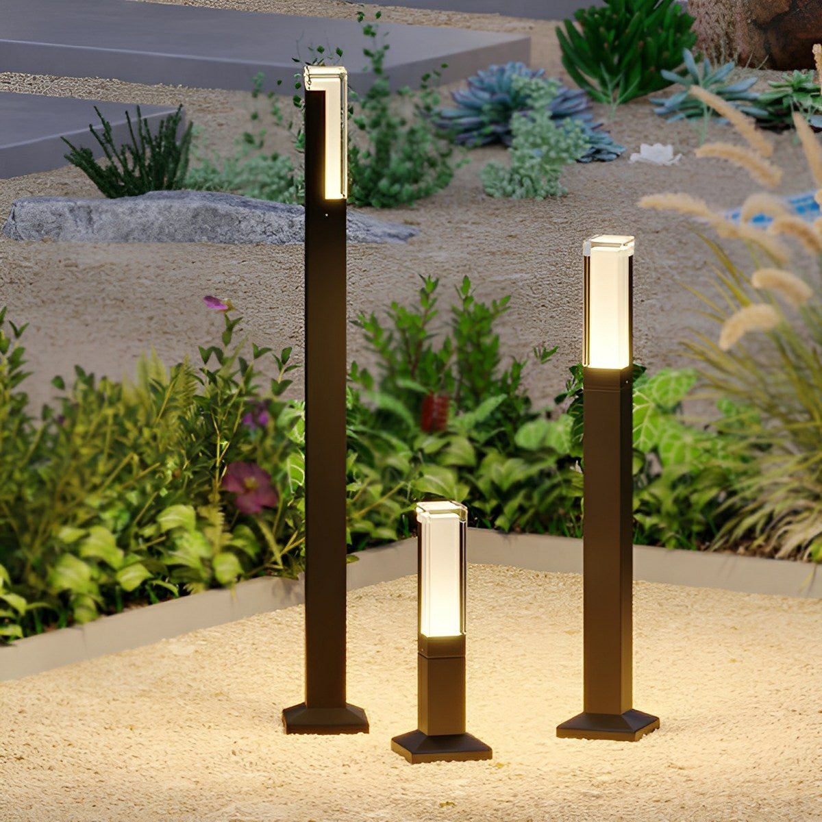 Square Column Modern LED Outdoor Pathway Lights - Flyachilles