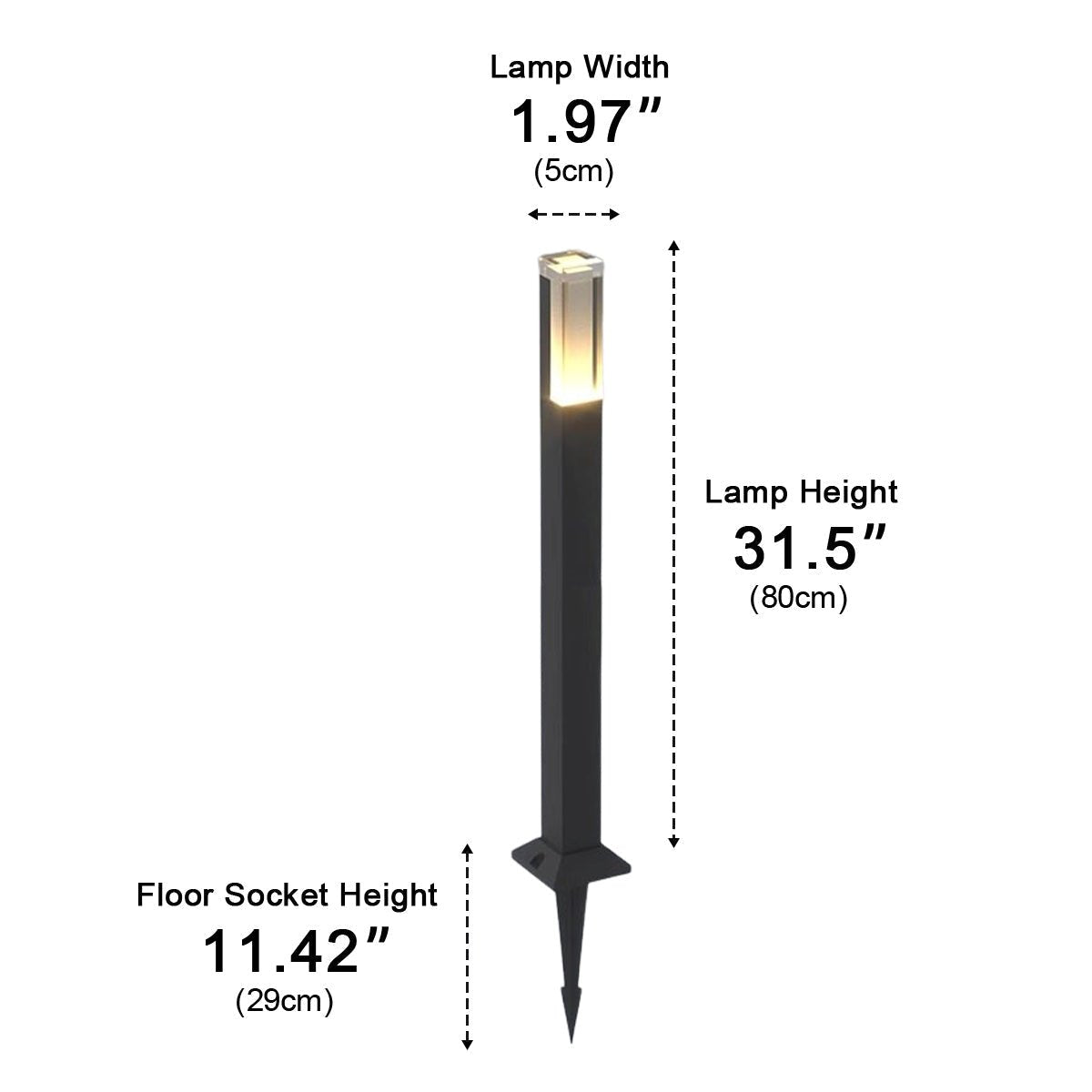 Square Column Modern LED Outdoor Pathway Lights - Flyachilles