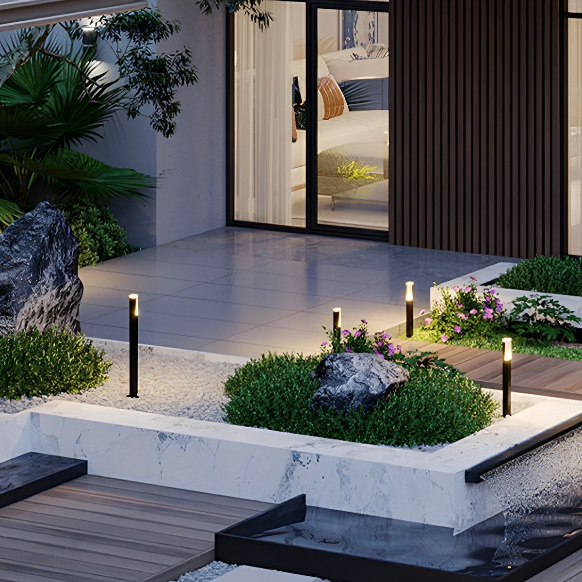 Square Column Modern LED Outdoor Pathway Lights - Flyachilles