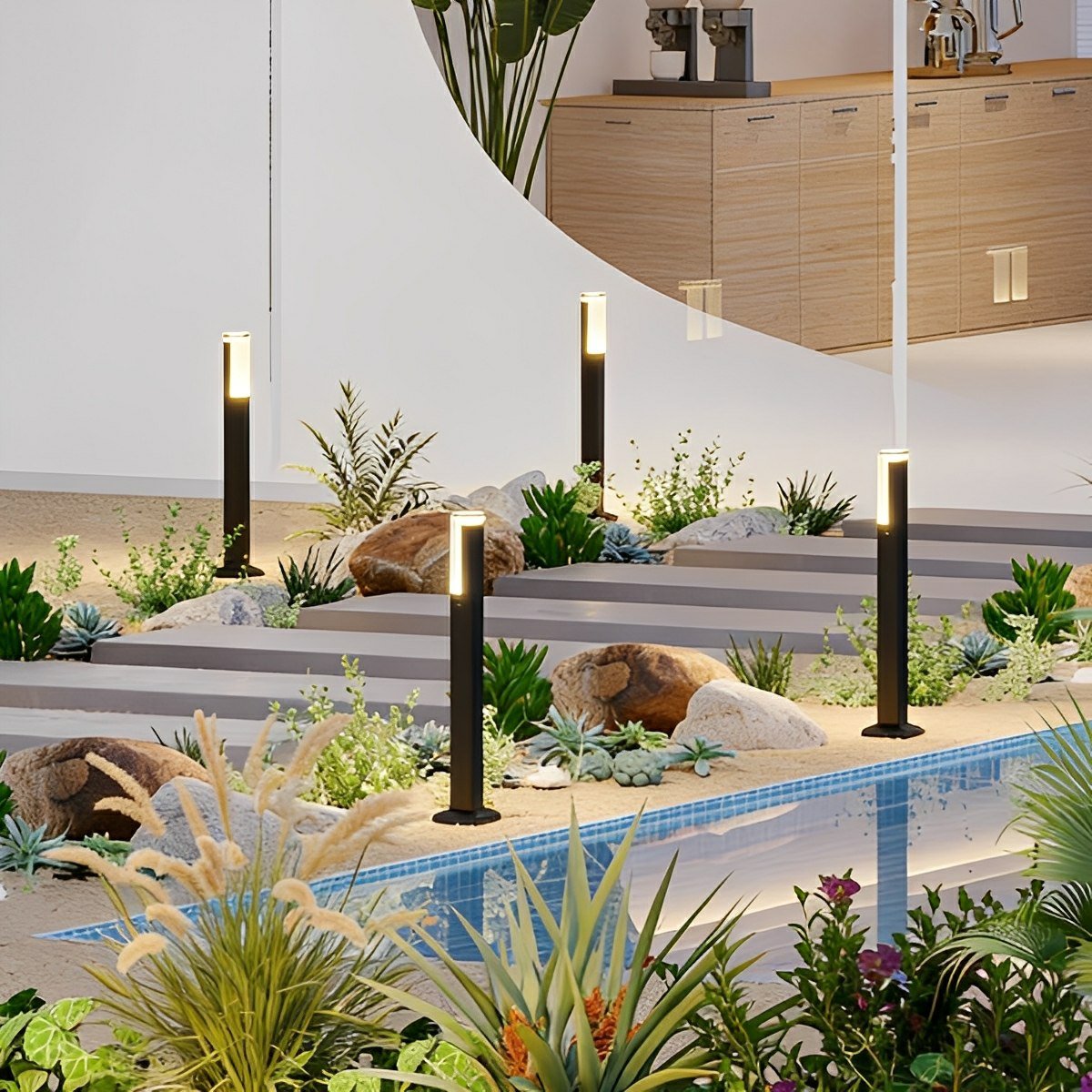 Square Column Modern LED Outdoor Pathway Lights - Flyachilles