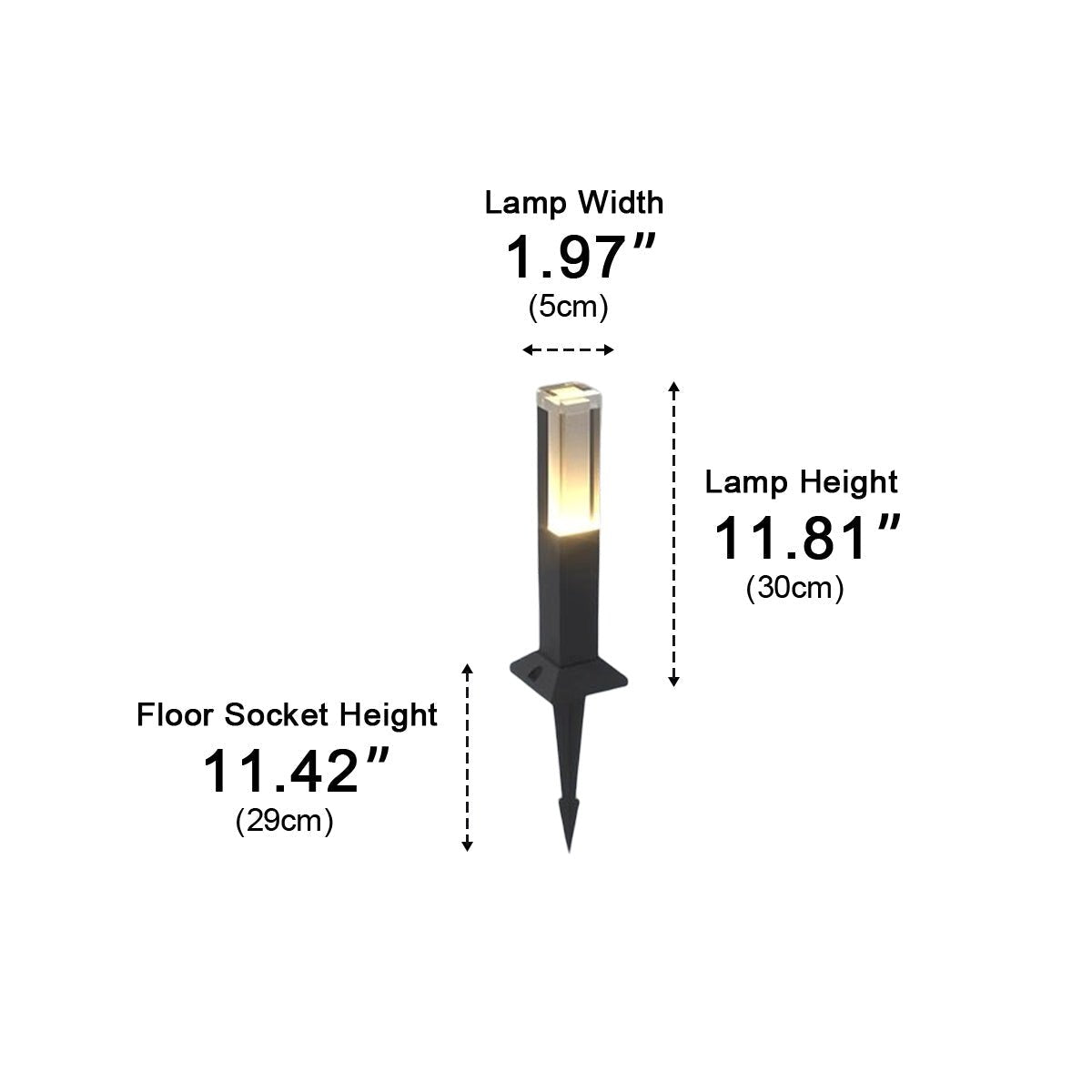 Square Column Modern LED Outdoor Pathway Lights - Flyachilles