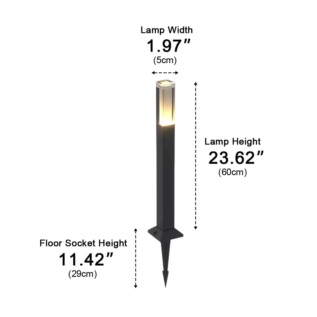 Square Column Modern LED Outdoor Pathway Lights - Flyachilles