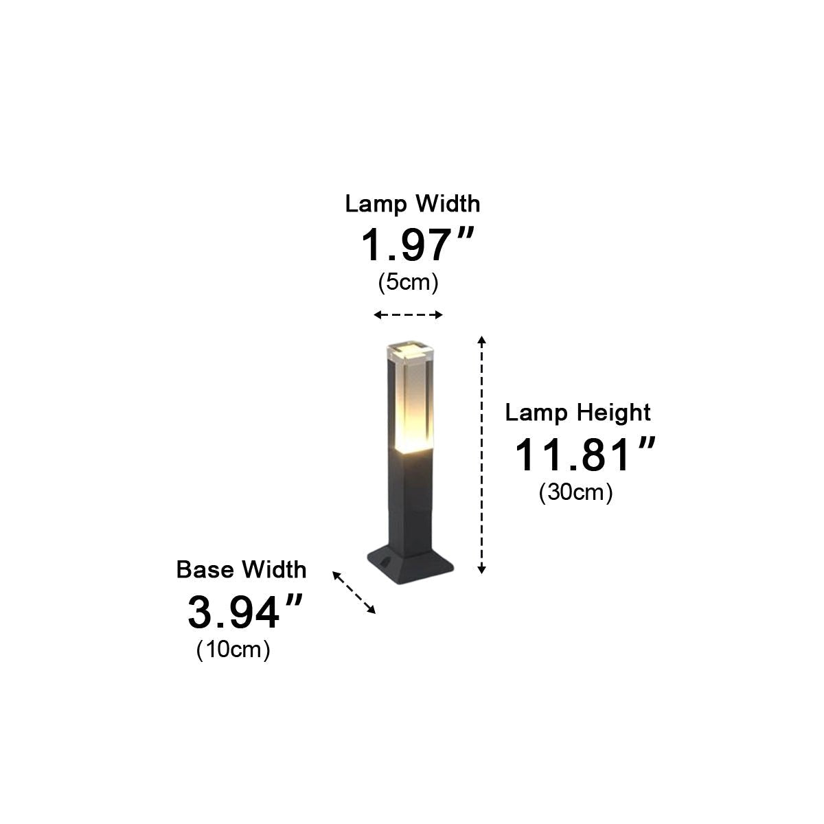 Square Column Modern LED Outdoor Pathway Lights - Flyachilles