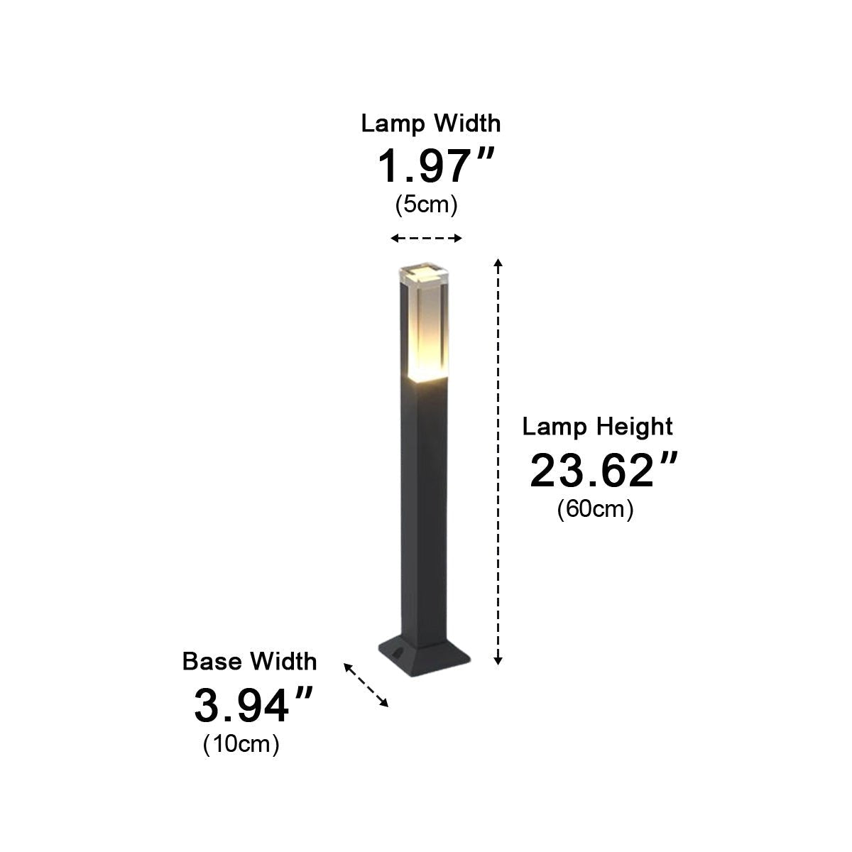Square Column Modern LED Outdoor Pathway Lights - Flyachilles