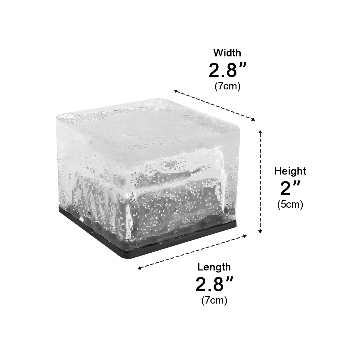 Square Creative Ice Brick LED Waterproof Smart Solar Outdoor Lawn Lights - Flyachilles