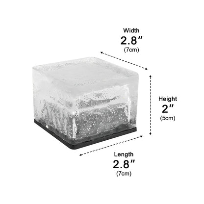 Square Creative Ice Brick LED Waterproof Smart Solar Outdoor Lawn Lights - Flyachilles