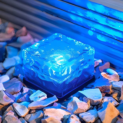 Square Creative Ice Brick LED Waterproof Smart Solar Outdoor Lights - Flyachilles