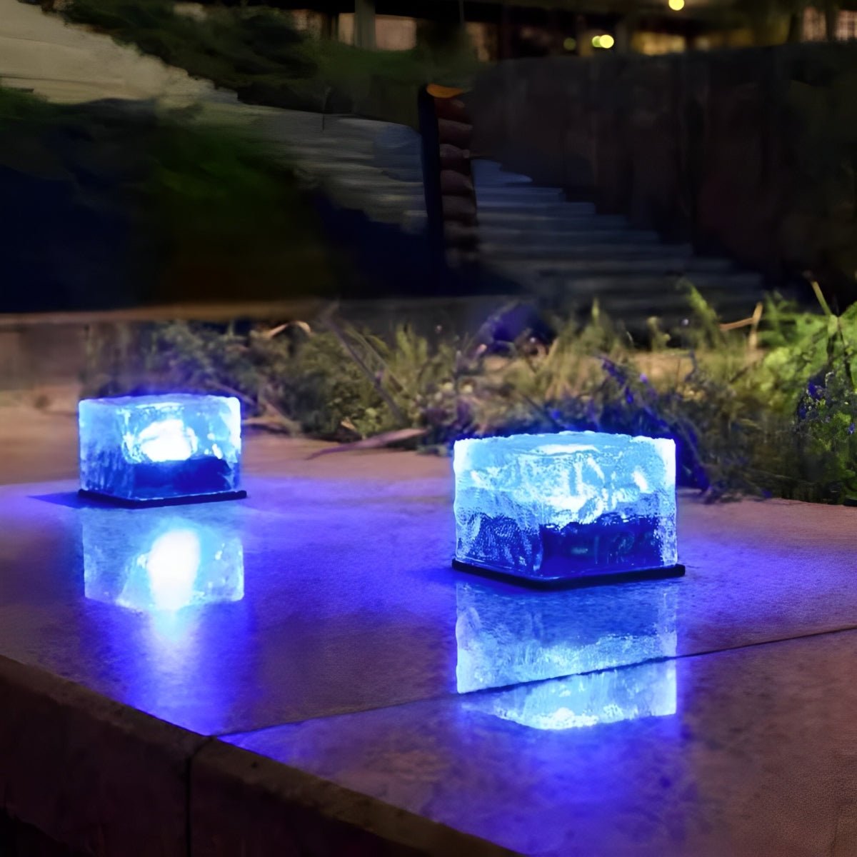 Square Creative Ice Brick LED Waterproof Smart Solar Outdoor Lights - Flyachilles