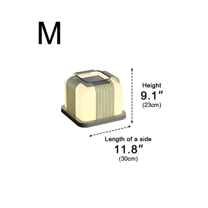 Square Creative LED Waterproof PE Shade Modern Solar Fence Post Lights - Flyachilles