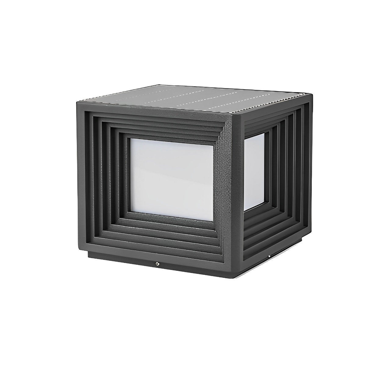 Square Creative Waterproof LED Black Modern Solar Post Caps Lights Pillar Lamp Fence Post Light - Flyachilles