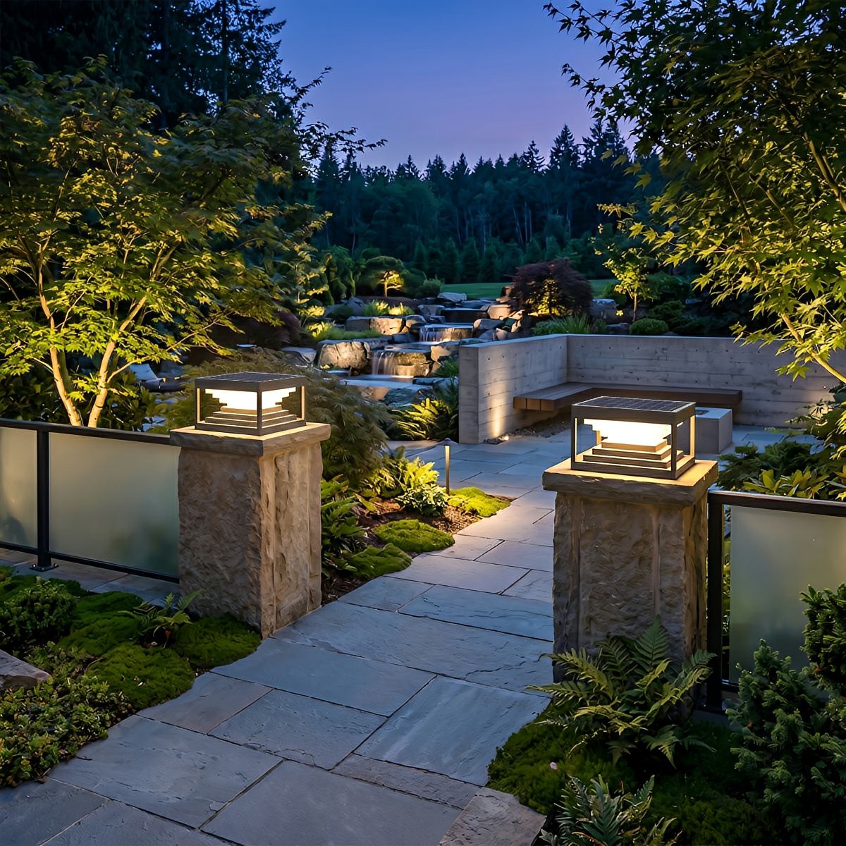 Square Geometric LED Modern Outdoor Post Light - Flyachilles