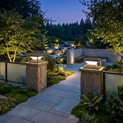Square Geometric LED Modern Outdoor Post Light - Flyachilles