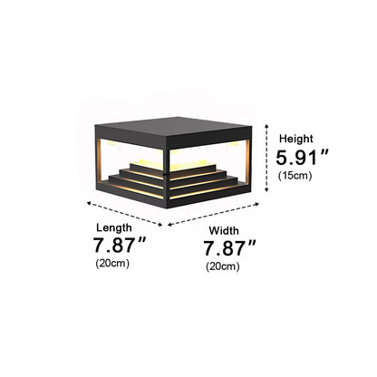 Square Geometric LED Modern Outdoor Post Light - Flyachilles