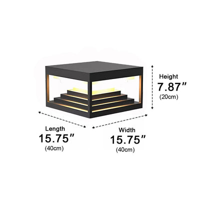 Square Geometric LED Modern Outdoor Post Light - Flyachilles