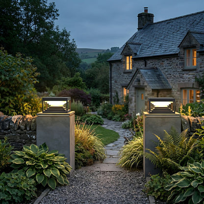 Square Geometric LED Modern Outdoor Post Light - Flyachilles