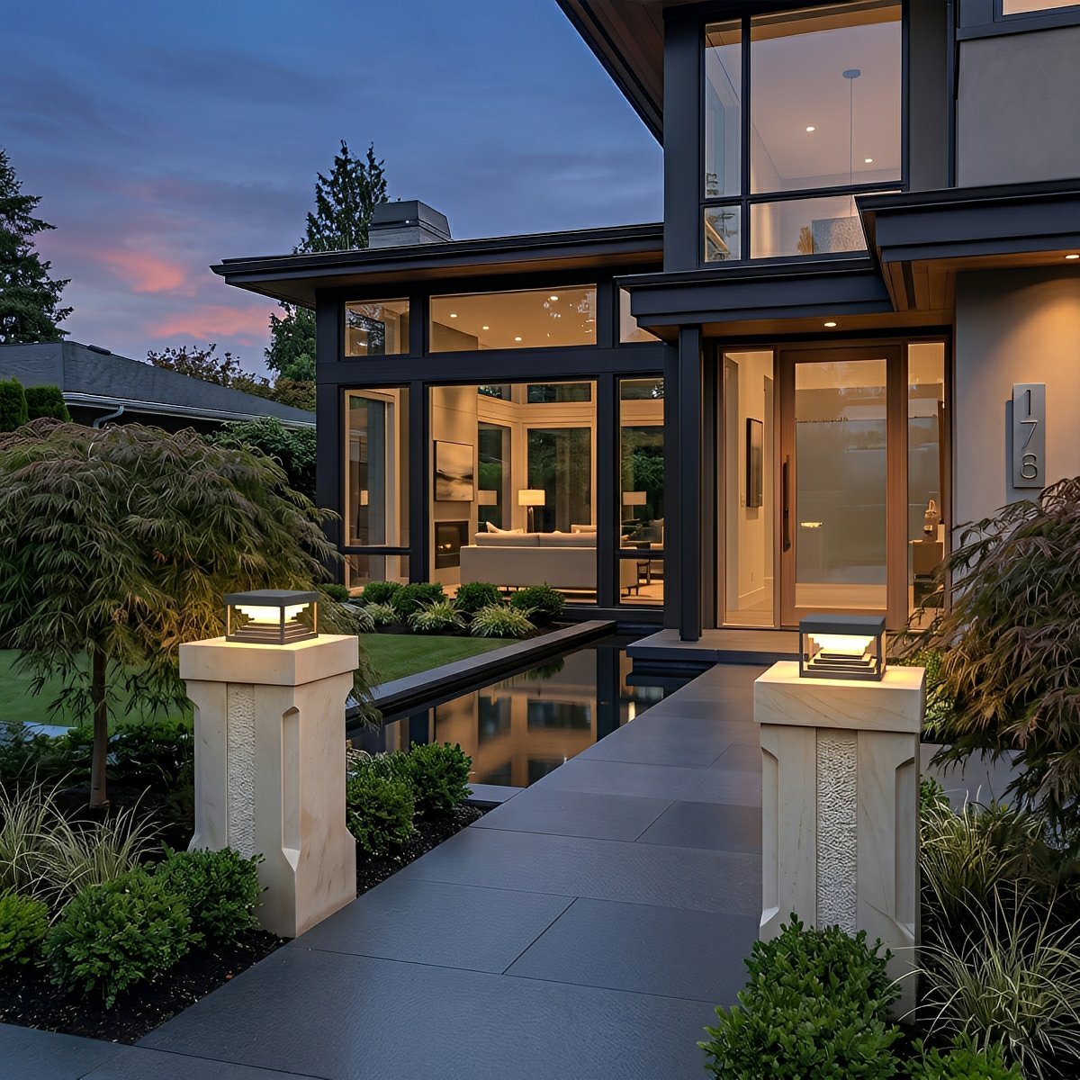 Square Geometric LED Modern Outdoor Post Light - Flyachilles
