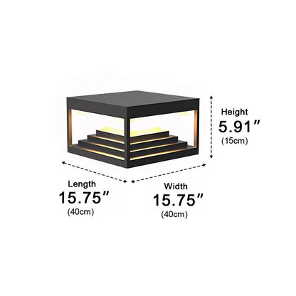 Square Geometric LED Modern Outdoor Post Light - Flyachilles