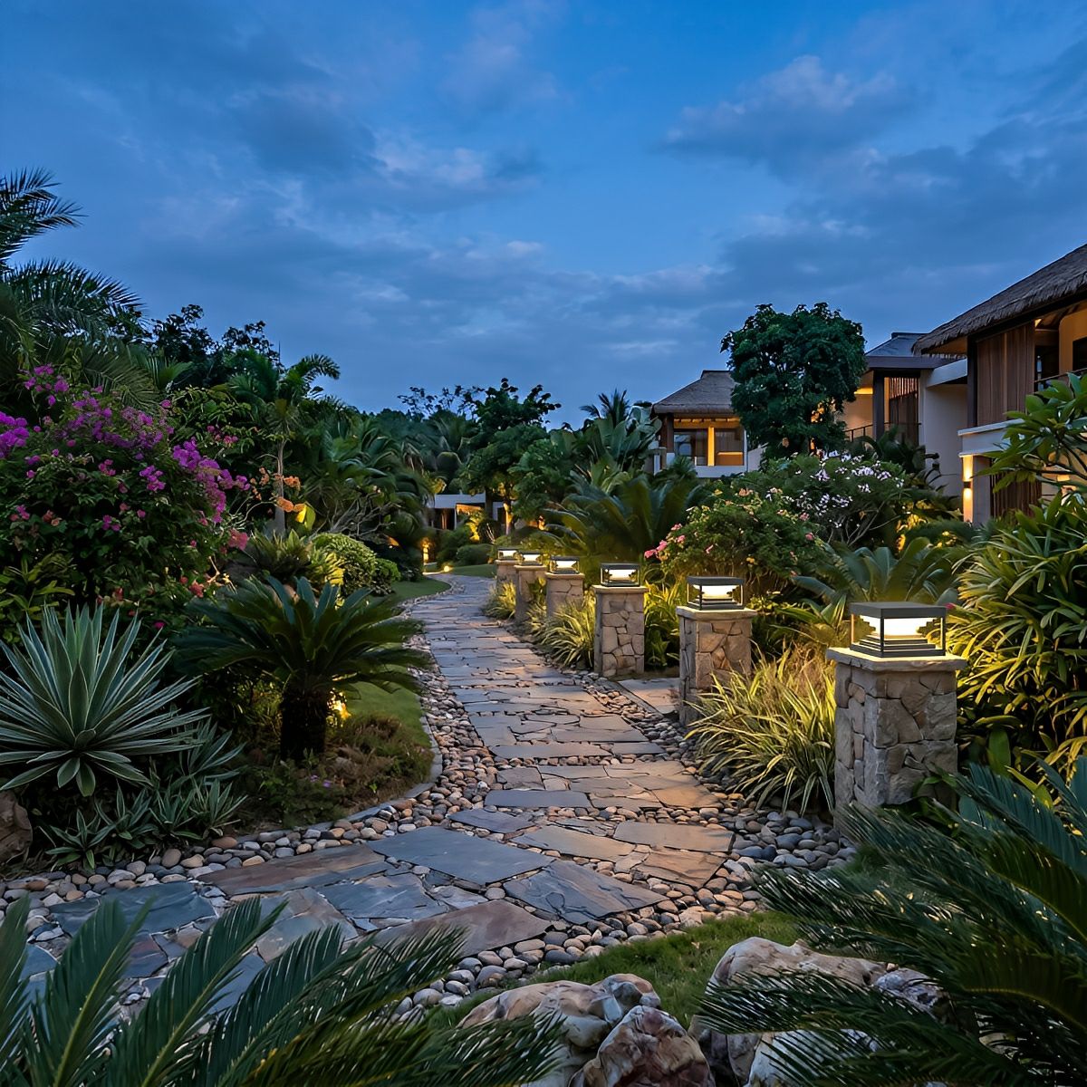 Square Geometric LED Modern Outdoor Post Light - Flyachilles