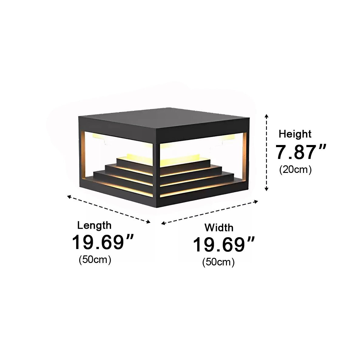 Square Geometric LED Modern Outdoor Post Light - Flyachilles