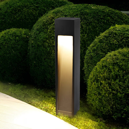 Square LED Waterproof Black Modern Pathway Walkway Lights Outdoor Lantern Lamp - Flyachilles