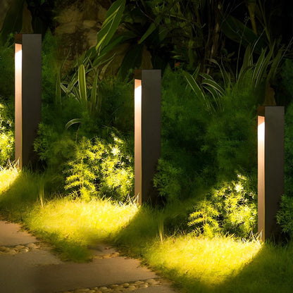 Square LED Waterproof Black Modern Pathway Walkway Lights Outdoor Lantern Lamp - Flyachilles