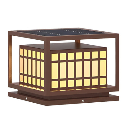 Square LED Waterproof Brown Modern Outdoor Deck Post Lights Pillar Light Column - Flyachilles