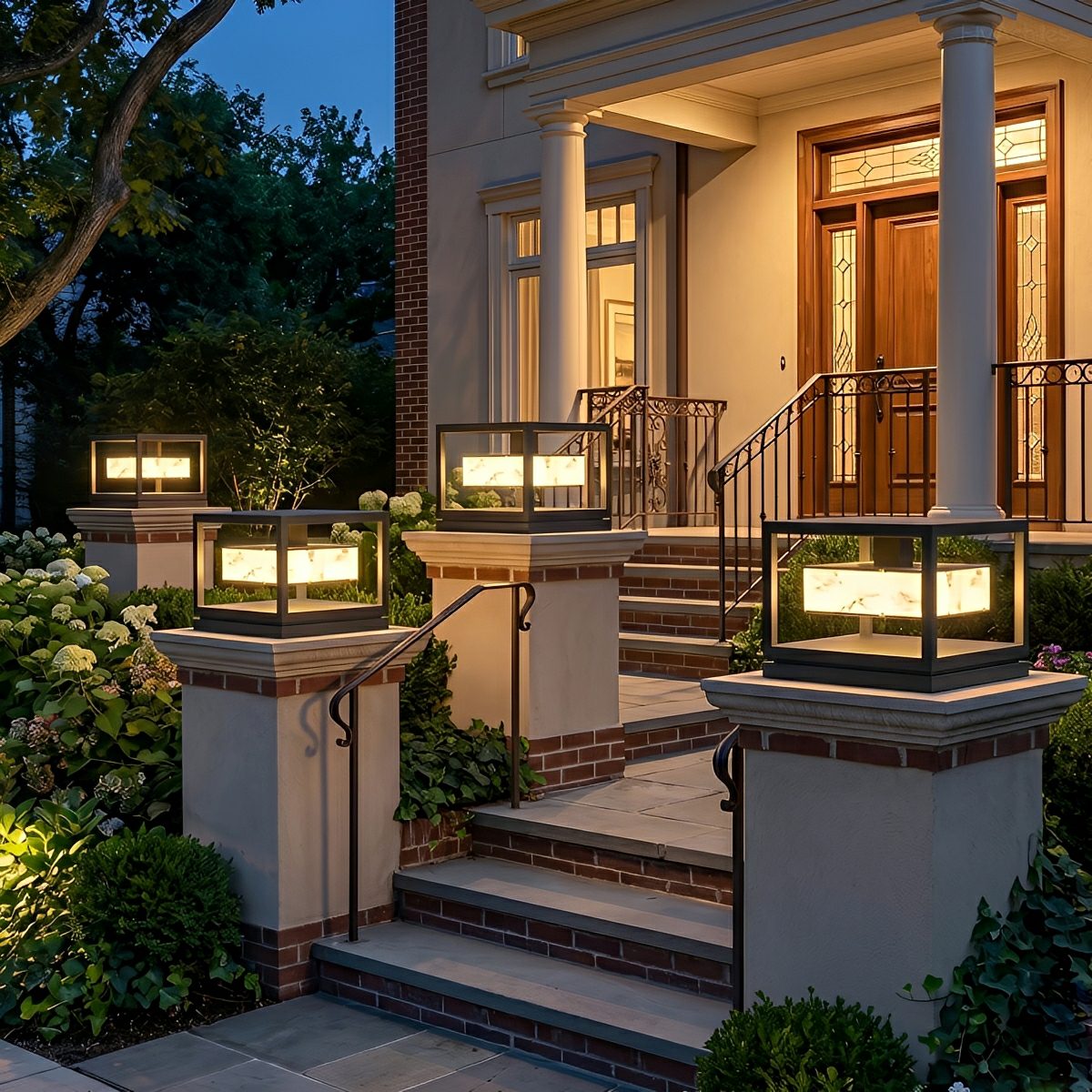 Square LED Waterproof Modern Outdoor Deck Lights Pillar Light Post Caps Lights - Flyachilles