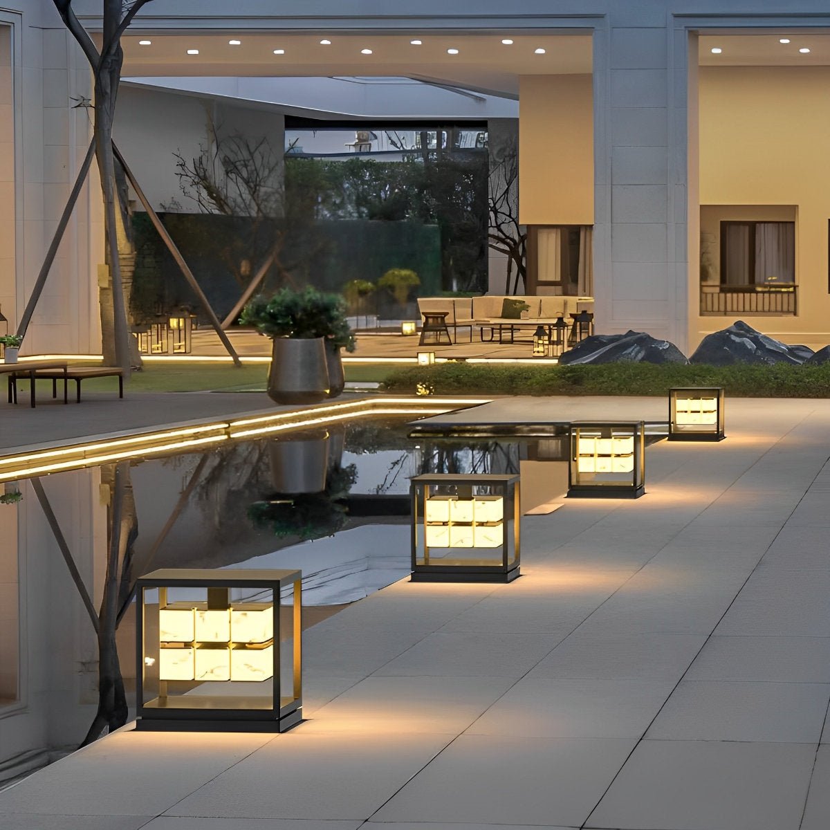 Square LED Waterproof Modern Outdoor Solar Deck Lights Pillar Light Post Caps Lights - Flyachilles