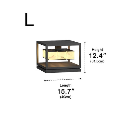 Square LED Waterproof Modern Outdoor Solar Deck Lights Pillar Light Post Caps Lights - Flyachilles