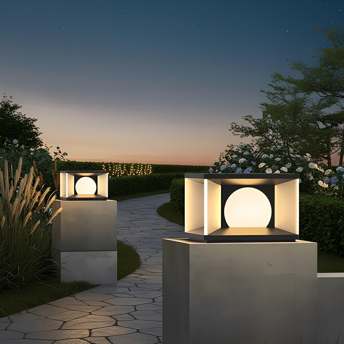 Square LED Waterproof Modern Solar Post Caps Lights Deck Post Lights - Flyachilles
