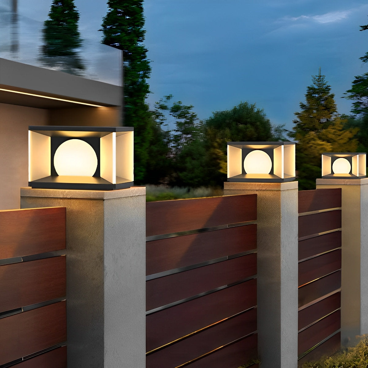 Square LED Waterproof Modern Solar Post Caps Lights Deck Post Lights - Flyachilles
