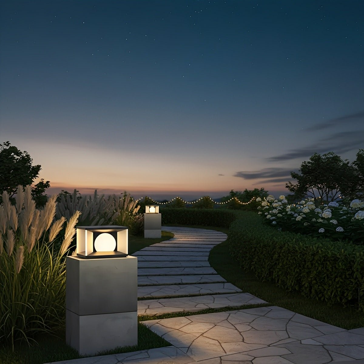 Square LED Waterproof Modern Solar Post Caps Lights Deck Post Lights - Flyachilles