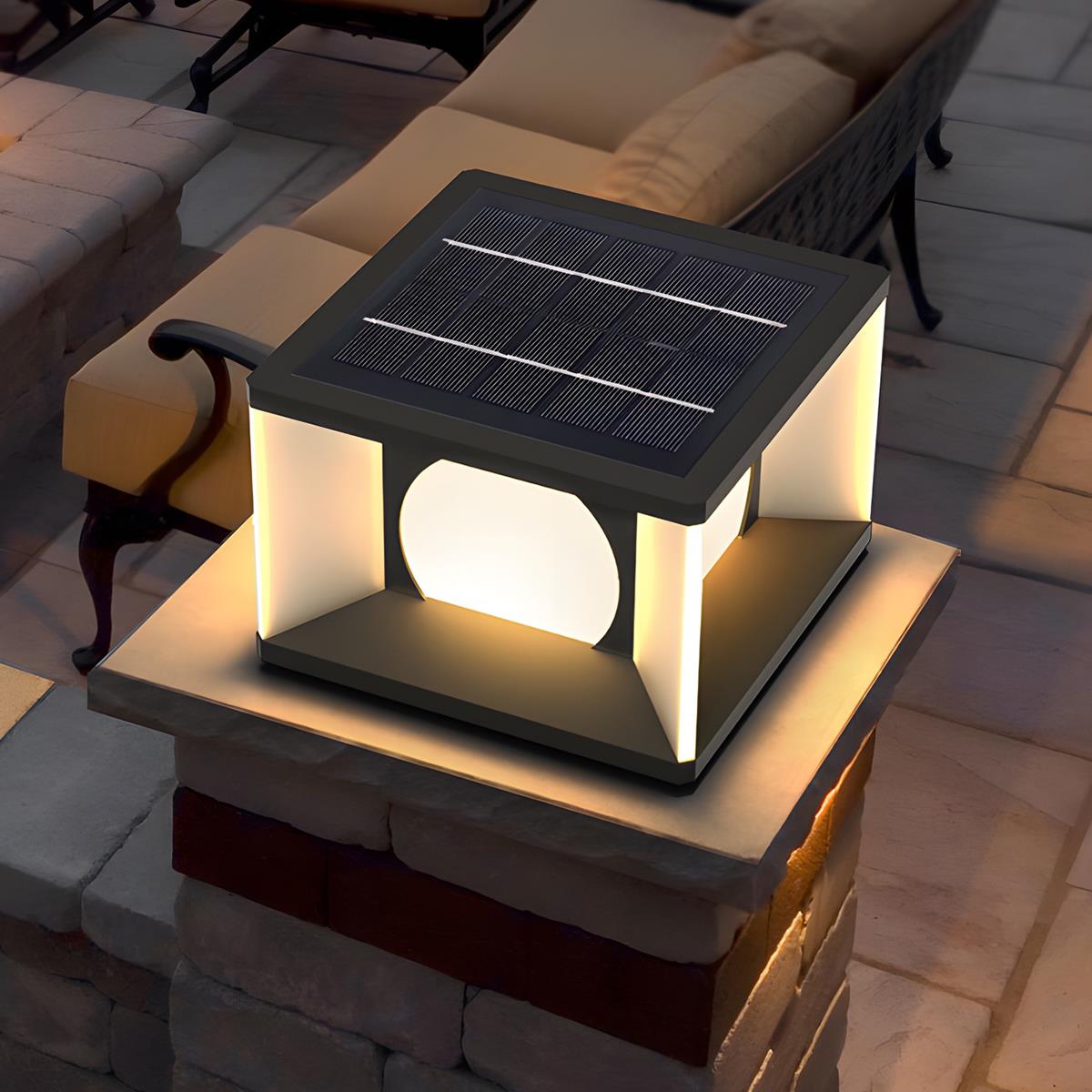 Square LED Waterproof Modern Solar Post Caps Lights Deck Post Lights - Flyachilles