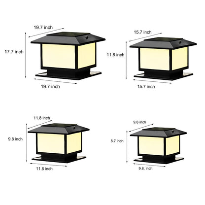 Square LED Waterproof Solar Fence Post Cap Lights Column Lamp - Flyachilles