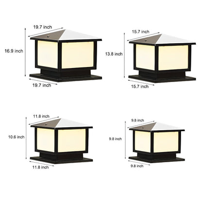 Square LED Waterproof Solar Fence Post Cap Lights Column Lamp - Flyachilles