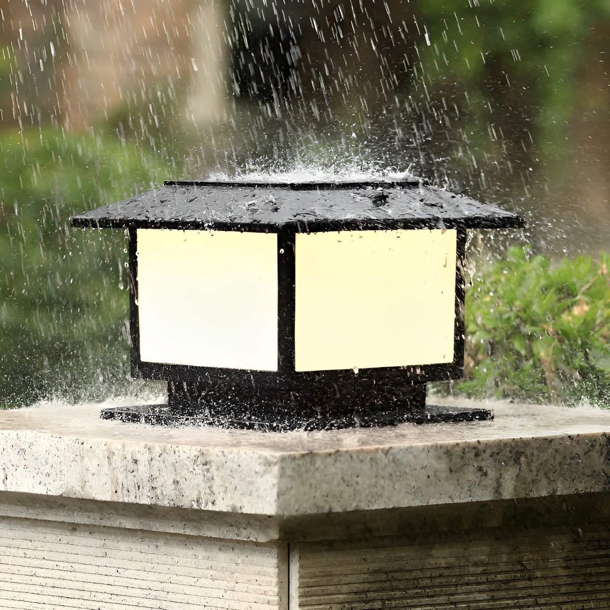 Square LED Waterproof Solar Fence Post Cap Lights Column Lamp - Flyachilles