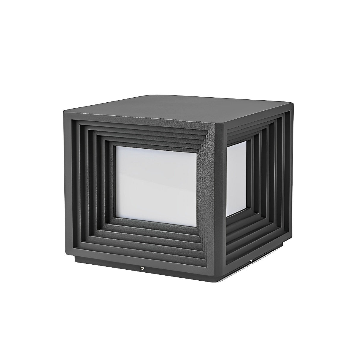 Square Loop Creative Waterproof LED Black Modern Solar Post Caps Lights - Flyachilles