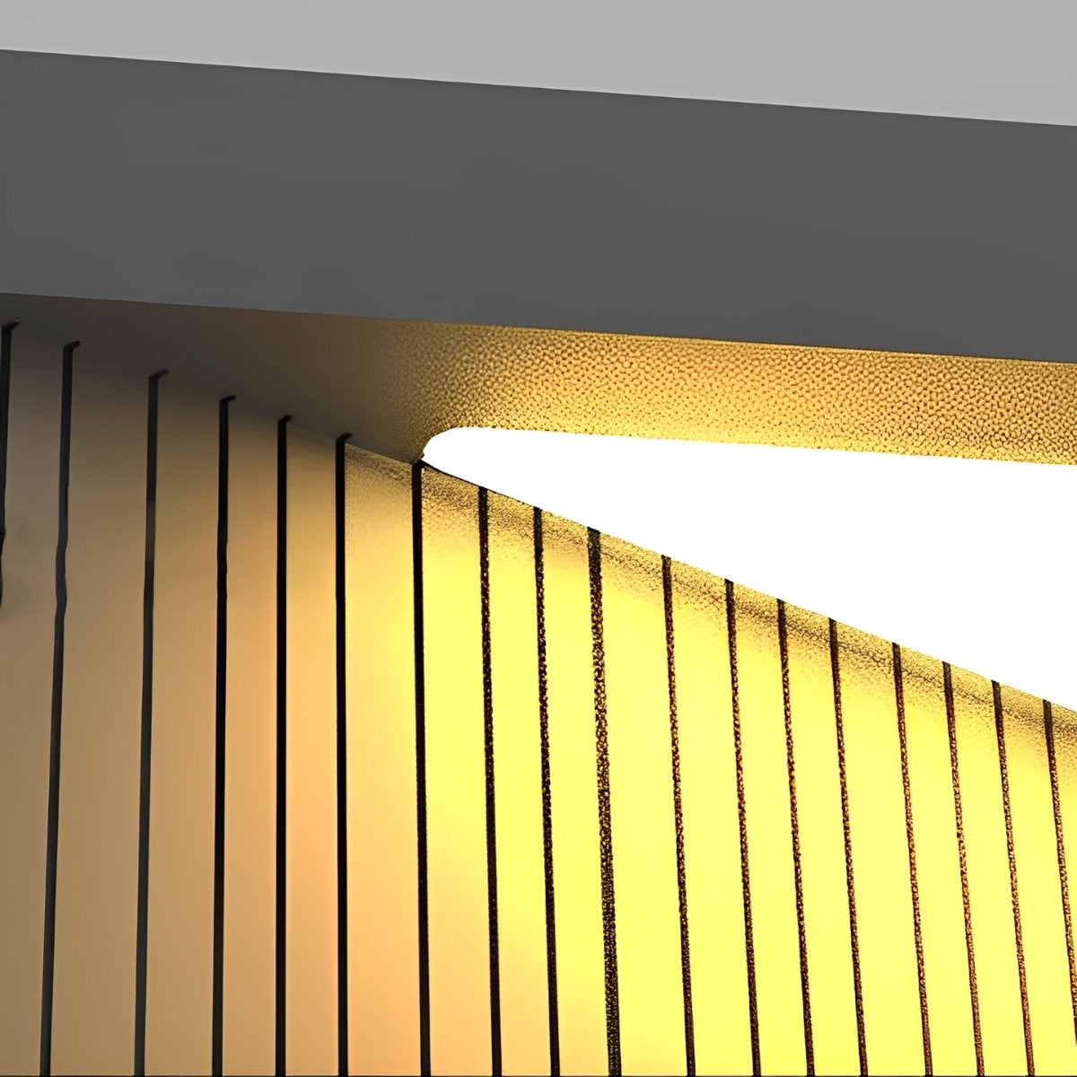 Square Metal Striped Decor LED Waterproof Black Solar Fence Post Light Patio Pole Pillar Light Post Caps Lighting - Flyachilles