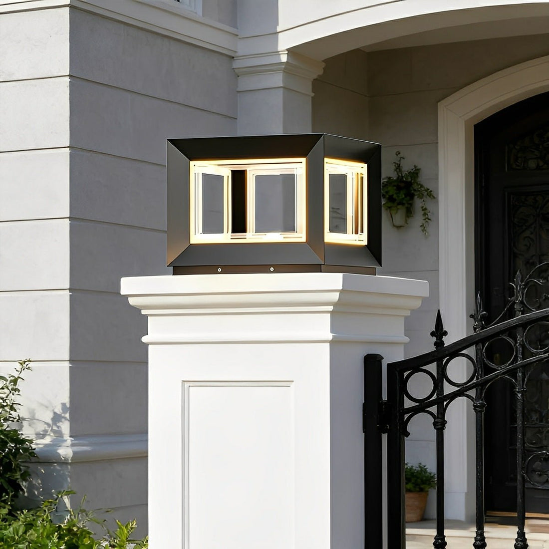 Square Modern Stainless Steel Waterproof LED Outdoor Post Lights - Flyachilles