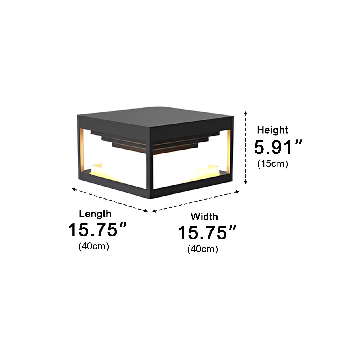 Square Modern Stepped Geometry Outdoor Post Lights - Flyachilles
