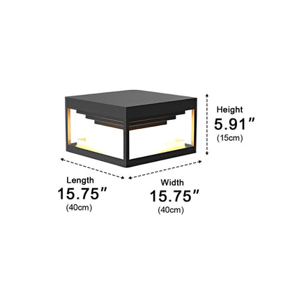 Square Modern Stepped Geometry Outdoor Post Lights - Flyachilles