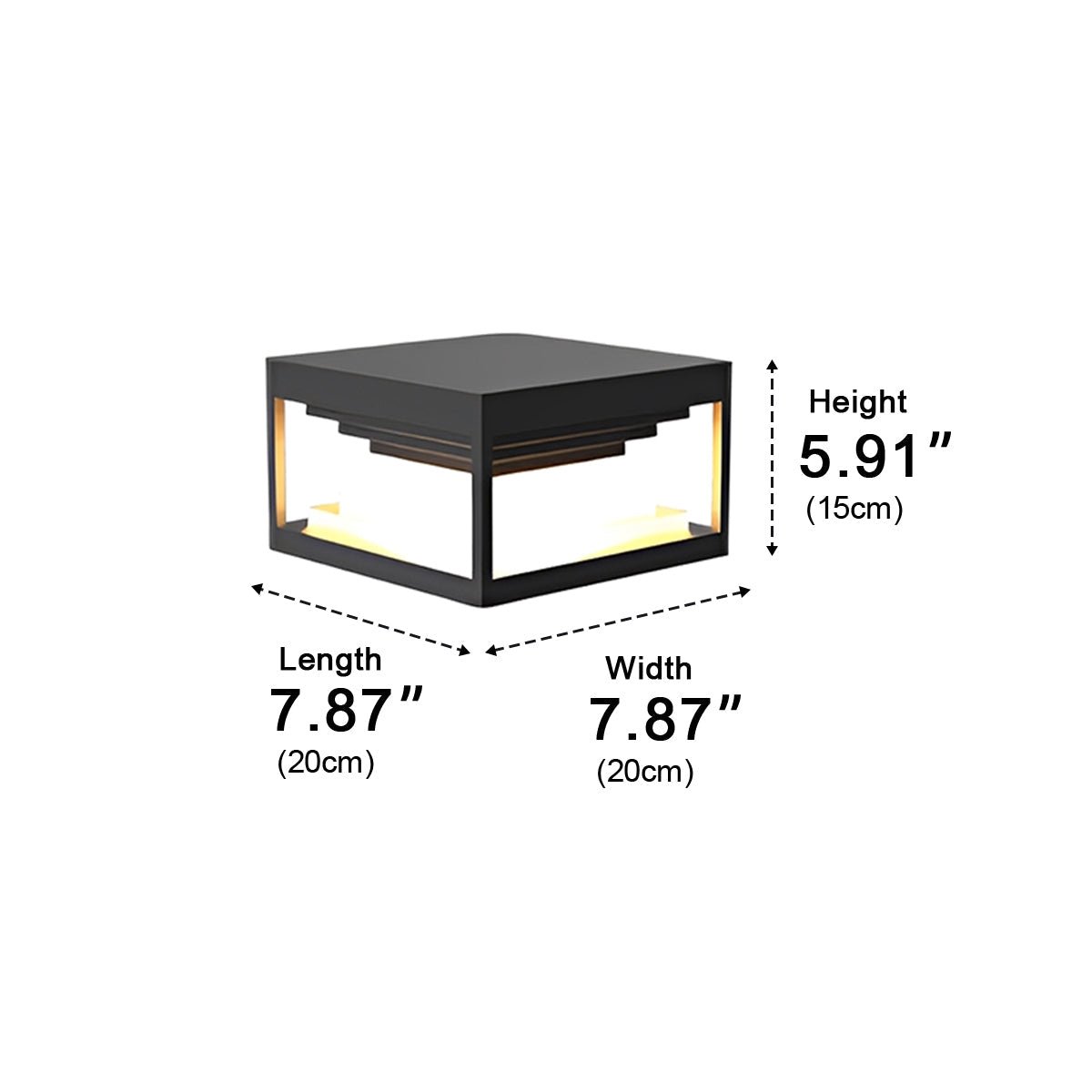Square Modern Stepped Geometry Outdoor Post Lights - Flyachilles