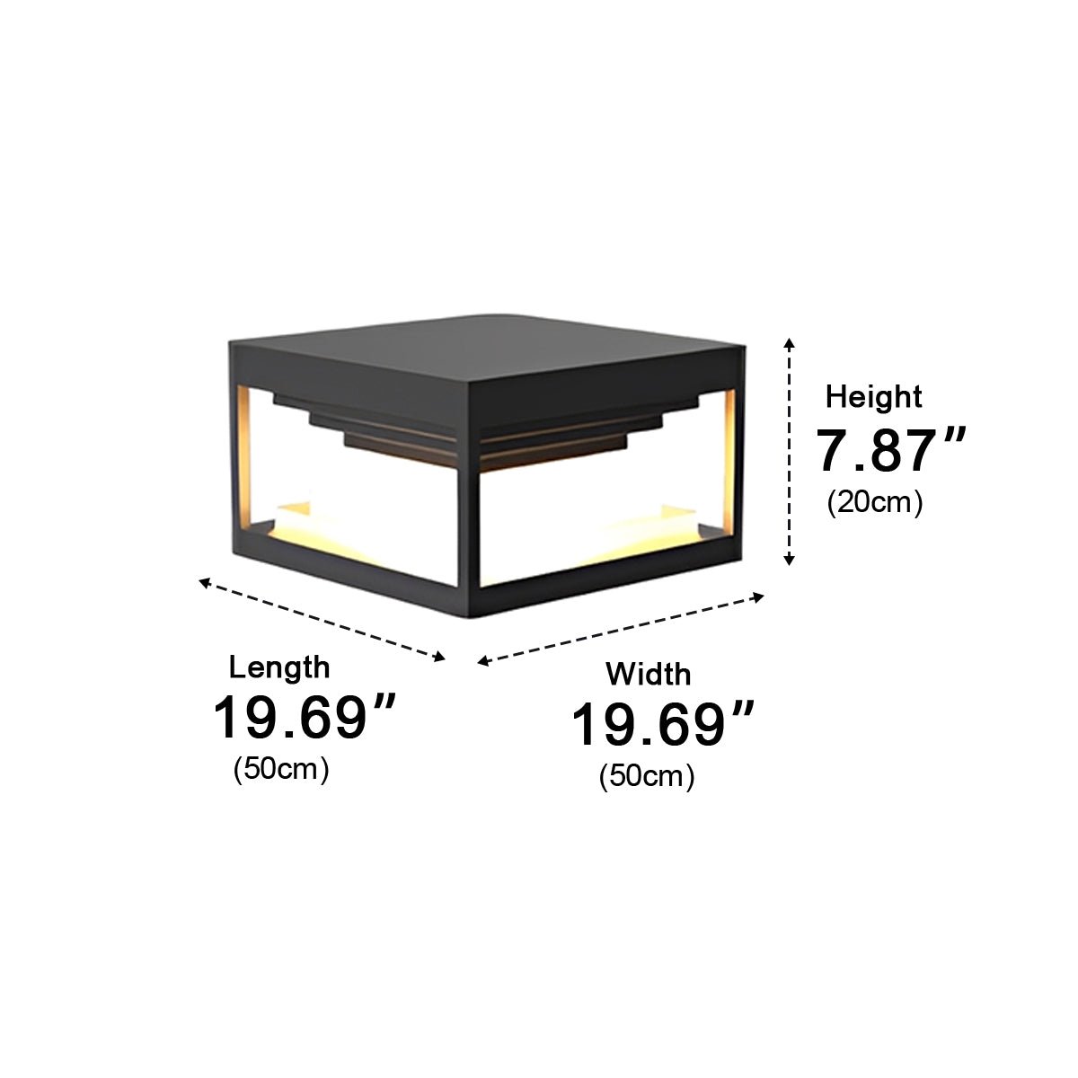 Square Modern Stepped Geometry Outdoor Post Lights - Flyachilles