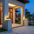 Square Modern Stepped Geometry Outdoor Post Lights - Flyachilles