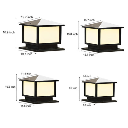 Square Three Step Dimming LED Waterproof Solar Fence Post Lights Column Lamp - Flyachilles
