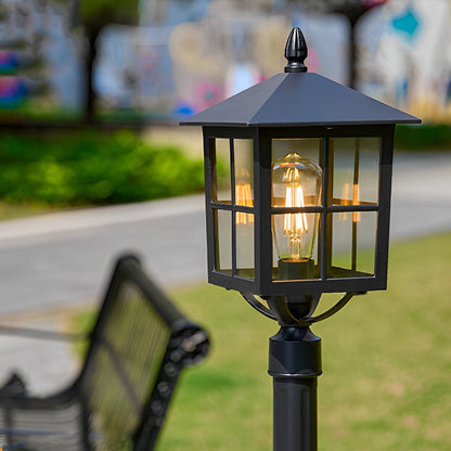 Square Waterproof Aluminum Black Retro Outdoor Lawn Lights - Flyachilles