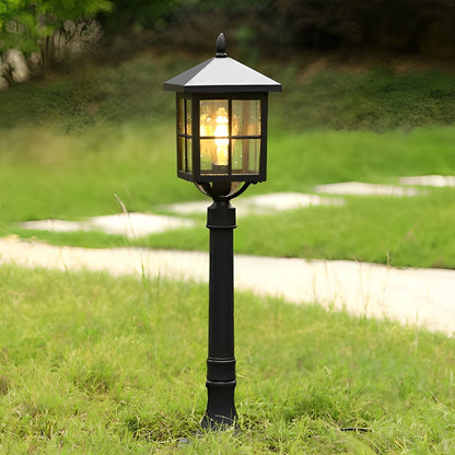 Square Waterproof Aluminum Black Retro Solar Lights Outdoor Lawn Lamp - Flyachilles