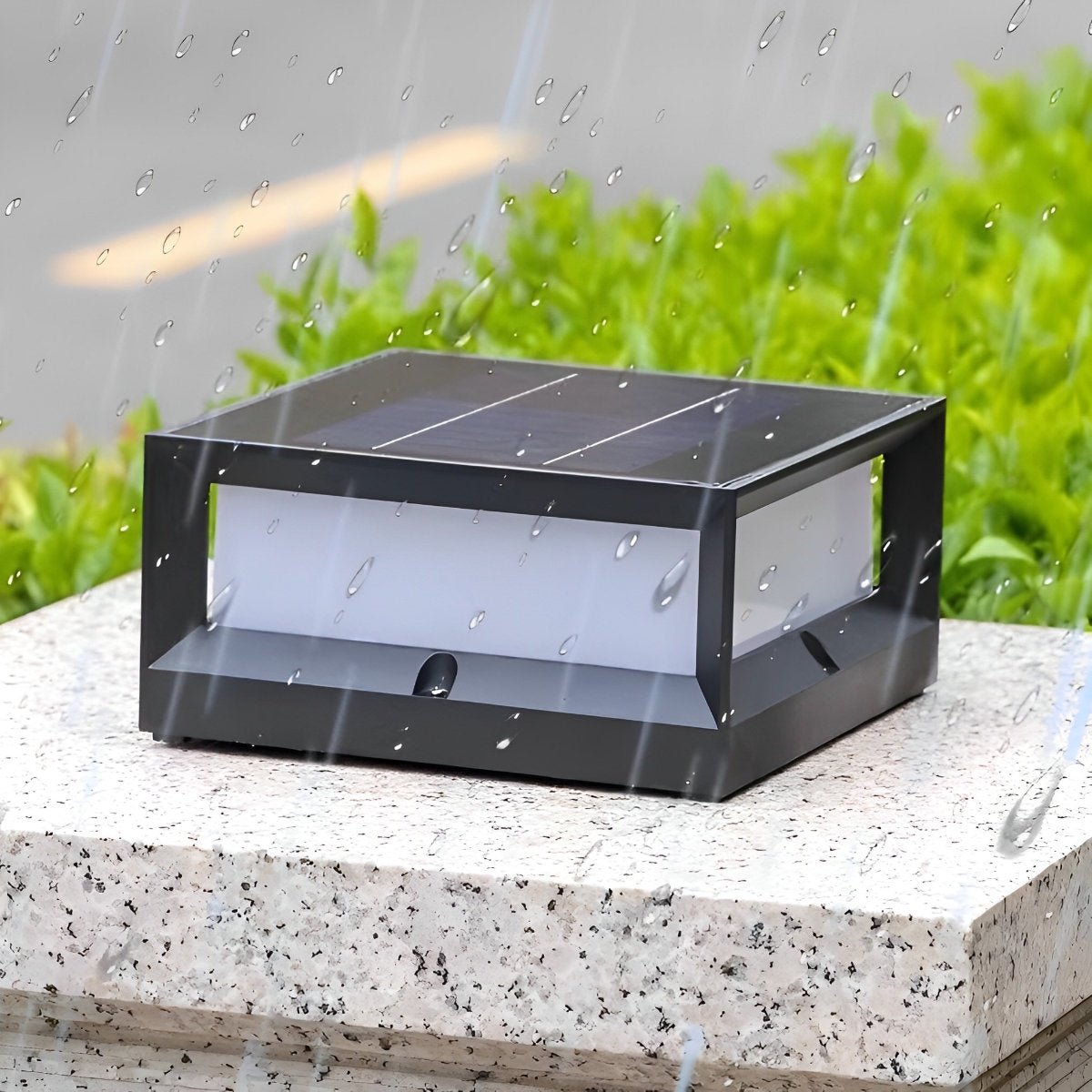 Square Waterproof Black Modern Solar Waterproof Post Cap Lamp Light - Flyachilles